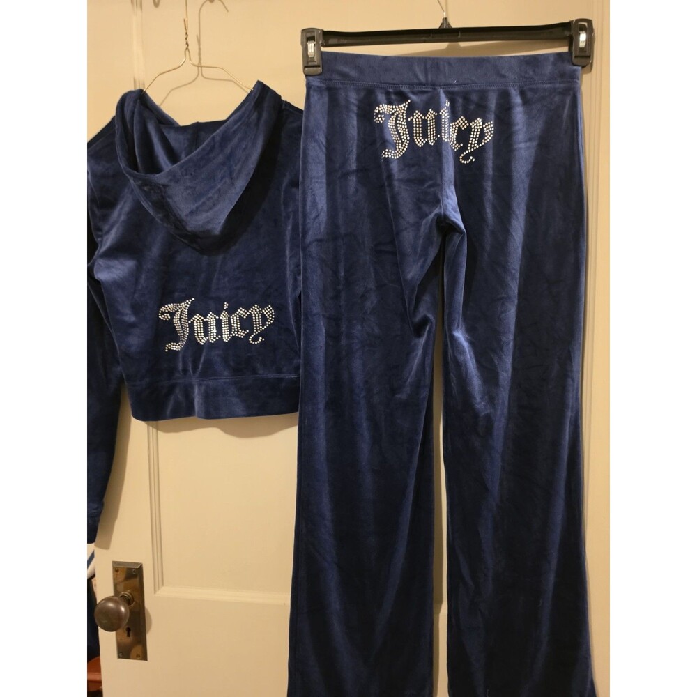 Juicy Couture Tracksuit Set Womens S Blue Velour Y2K Velvetcore 2000s Cozy Glam